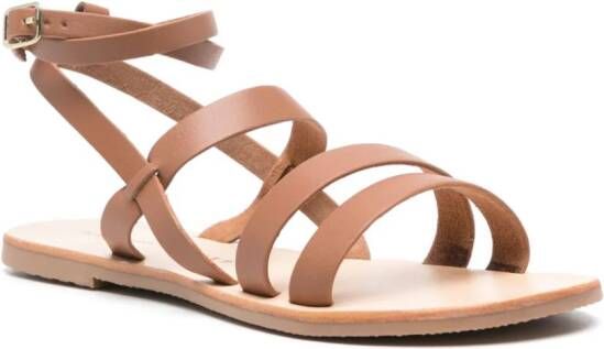 Manebi multi-way strap leather sandals Brown