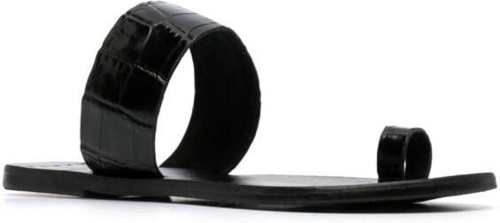 Manebi Rive Gauche leather sandals Black