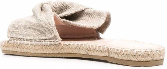 Manebi ruched open-toe espadrilles Neutrals