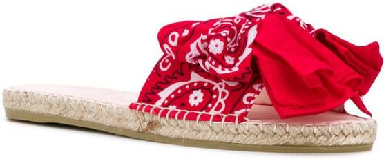 Manebi scarf tied slides Red