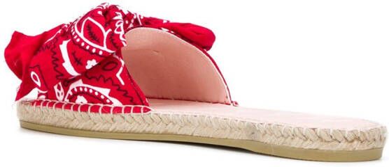 Manebi scarf tied slides Red