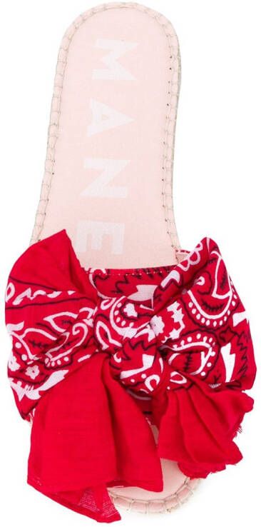 Manebi scarf tied slides Red