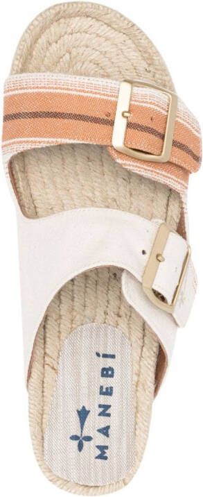 Manebi striped flat sandals White