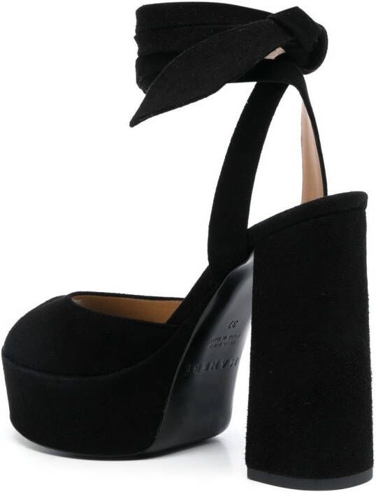 Manebi tie-fastening 133mm heeled sandals Black