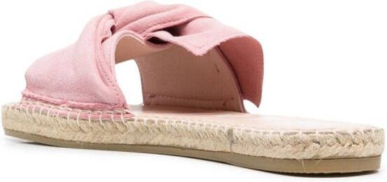 Manebi twist-front suede espadrilles Pink