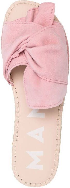 Manebi twist-front suede espadrilles Pink