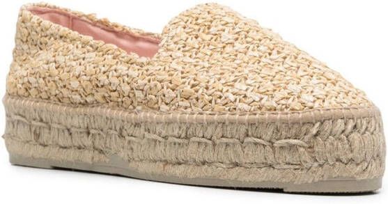 Manebi woven raffia espadrilles Neutrals