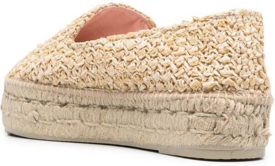 Manebi woven raffia espadrilles Neutrals