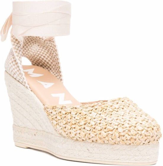Manebi woven raffia platform espadrilles Neutrals