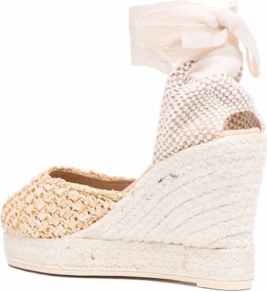 Manebi woven raffia platform espadrilles Neutrals