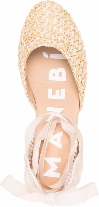 Manebi woven raffia platform espadrilles Neutrals