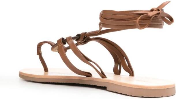 Manebi x Alex Rivière leather sandals Brown