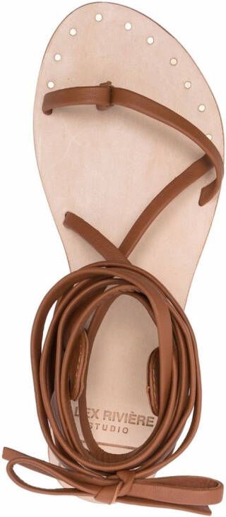 Manebi x Alex Rivière leather sandals Brown