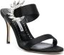 Manolo Blahnik 100mm crystal-embellished sandals Black - Thumbnail 2