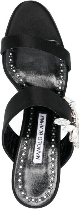 Manolo Blahnik 100mm crystal-embellished sandals Black