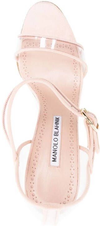 Manolo Blahnik 100mm leather sandals Pink