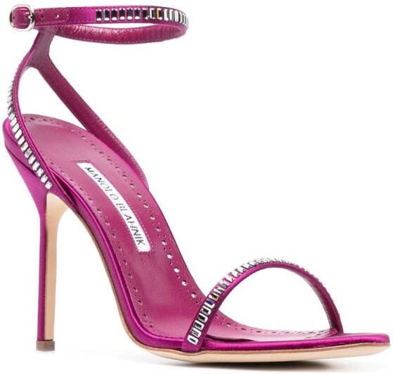 Manolo Blahnik 100mm studded stiletto sandals Pink