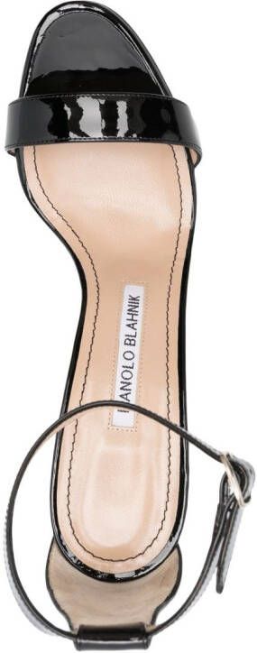 Manolo Blahnik 105mm ankle-strap leather sandals Black