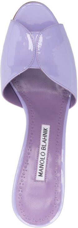 Manolo Blahnik 80mm leather mules Purple