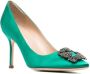 Manolo Blahnik 90mm Hangisi pumps Green - Thumbnail 2