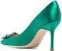 Manolo Blahnik 90mm Hangisi pumps Green - Thumbnail 3
