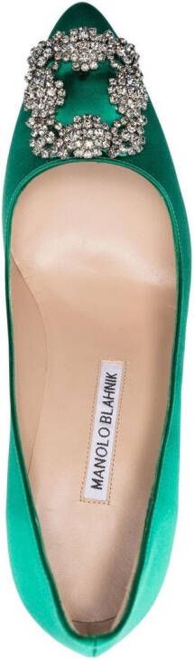 Manolo Blahnik 90mm Hangisi pumps Green