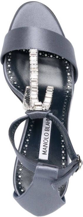 Manolo Blahnik Bambi crystal-strap sandals Blue