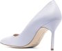 Manolo Blahnik BB 90mm metallic-effect leather pumps Purple - Thumbnail 3