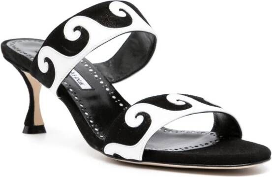 Manolo Blahnik Bemusa 70mm leather sandals Black