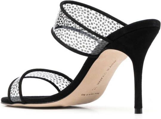 Manolo Blahnik bold polka-dot print sandals Black