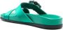 Manolo Blahnik Chilanghi buckled satin slippers Green - Thumbnail 3