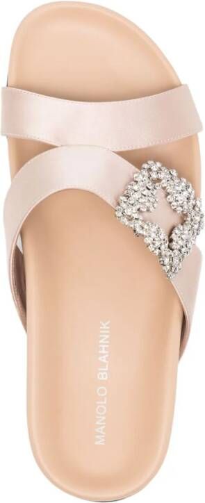 Manolo Blahnik Chilanghi crystal-embellished sandals Pink