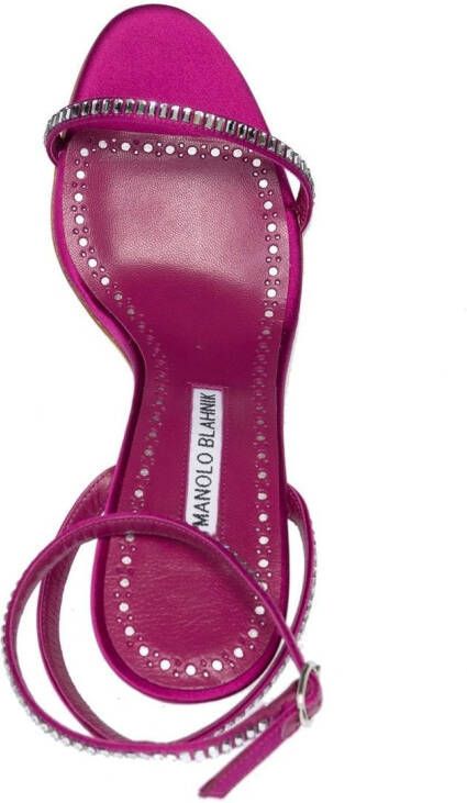 Manolo Blahnik Crinastra 105mm satin strappy sandals Pink