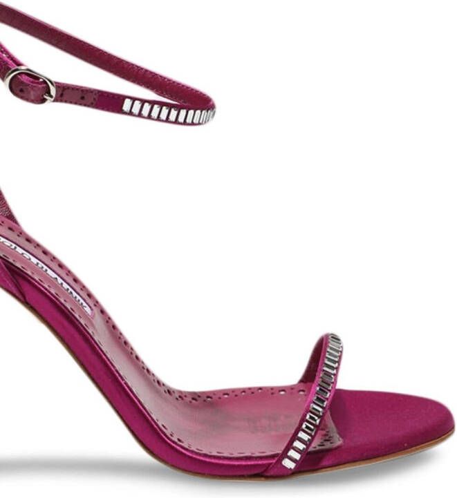 Manolo Blahnik Crinastra 105mm satin strappy sandals Pink