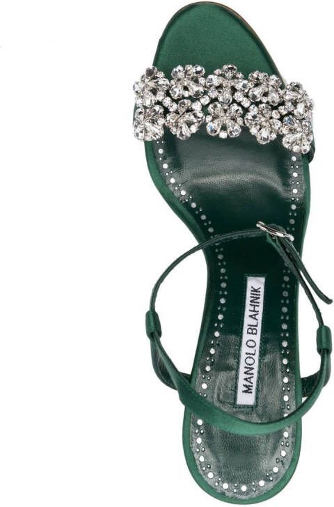 Manolo Blahnik crystal-embellished sandals Green