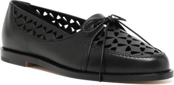Manolo Blahnik Delirium cut-out leather loafers Black