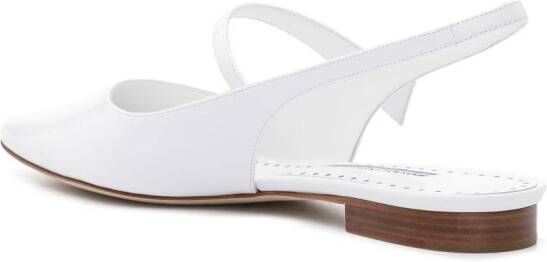Manolo Blahnik Didion pointed-toe ballerina shoes White