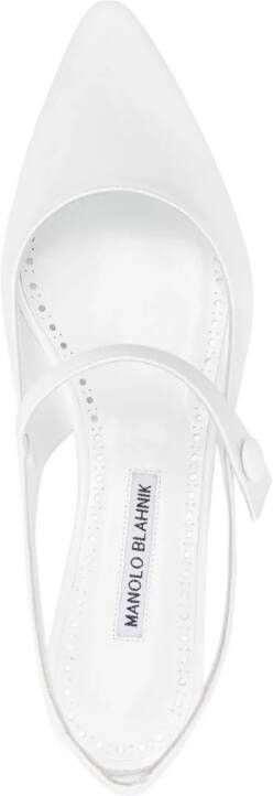 Manolo Blahnik Didion pointed-toe ballerina shoes White