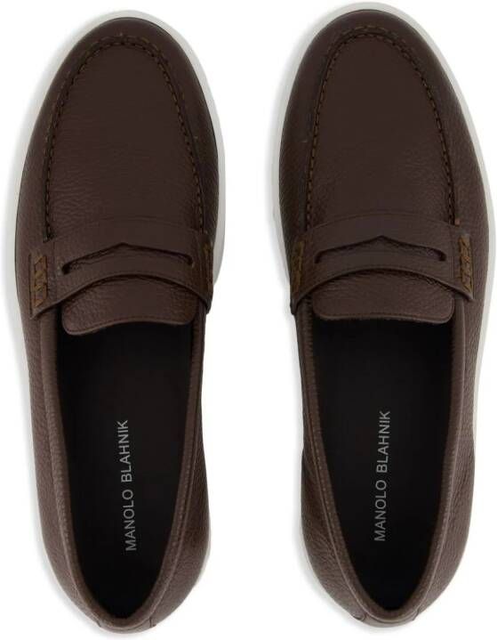 Manolo Blahnik Ellis leather loafers Brown