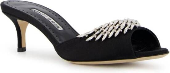 Manolo Blahnik Fabio 50mm crystal-embellished mules Black