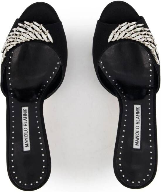 Manolo Blahnik Fabio 50mm crystal-embellished mules Black