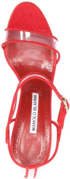 Manolo Blahnik Fersen 105mm suede sandals Red