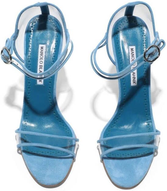 Manolo Blahnik Ferson 105mm leather sandals Blue