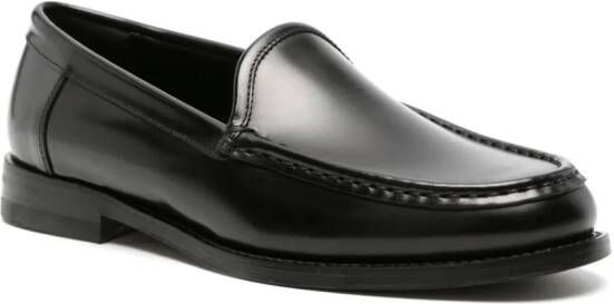 Manolo Blahnik flat leather loafers Black