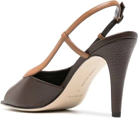 Manolo Blahnik Flora 90mm leather sandals Brown