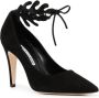 Manolo Blahnik Florettehi 100mm suede pumps Black - Thumbnail 2