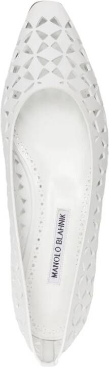 Manolo Blahnik Gelista cut-detail pumps White