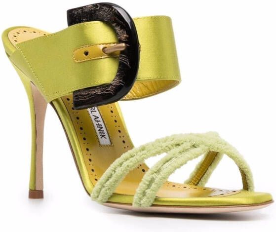 Manolo Blahnik Guey open toe mules Green