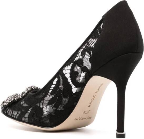 Manolo Blahnik Hangisi 102mm lace pumps Black