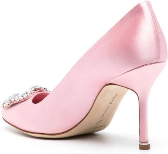 Manolo Blahnik Hangisi 105mm crystal-embellished pumps Pink